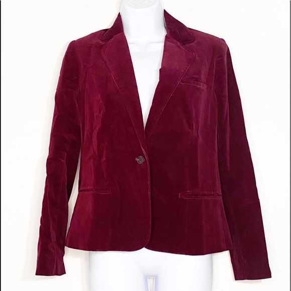 Mallards Point Velvet Burgundy blazer - Picture 3 of 5